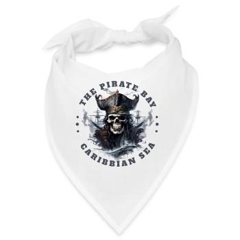Pirat Totenkopf Jolly Roger Kostüm Geschenk - Bandana - Weiß - Vorne