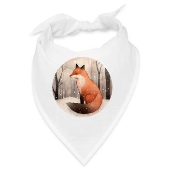 Fuchs im Winter - Bandana - Weiß - Vorne