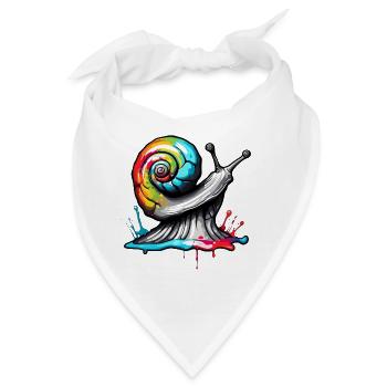 Schnecke / Tier / kriechen / Schleimig / langsam - Bandana - Weiß - Vorne
