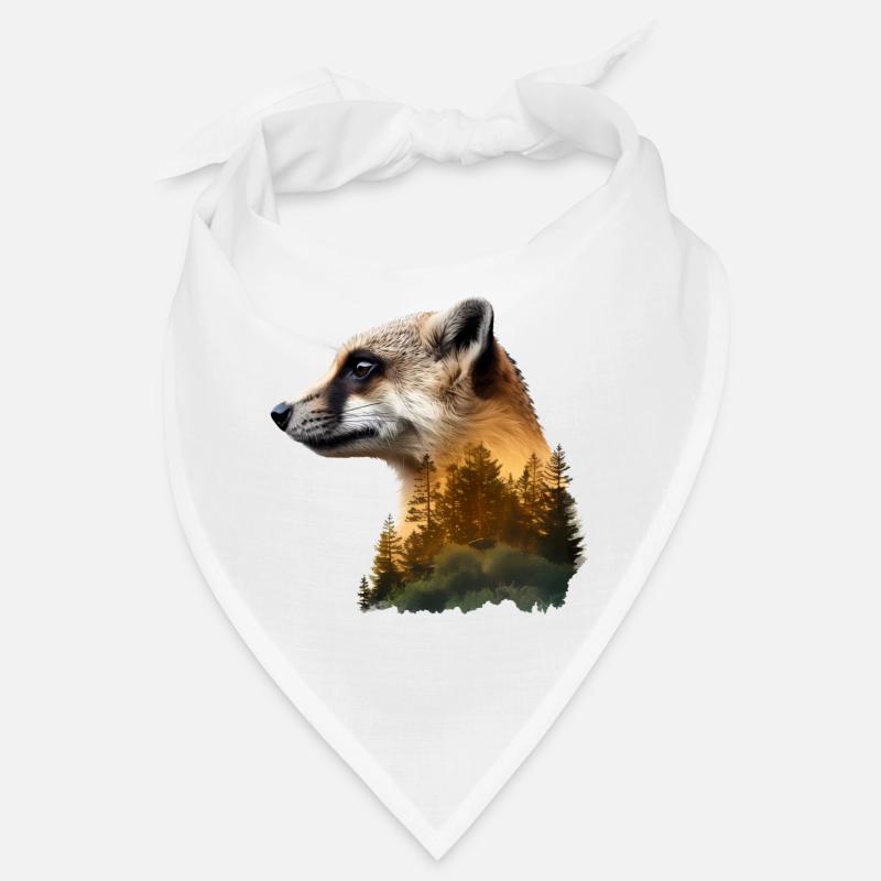 Erdmännchen - Bandana - Weiß