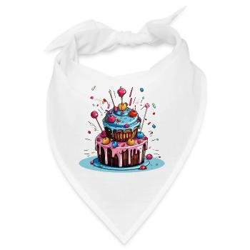 Torte Kuchen Backen Bäckerin Backkönigin Backfee - Bandana - Weiß - Vorne