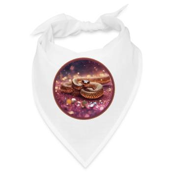 Schlange in Glitzer - Bandana - Weiß - Vorne