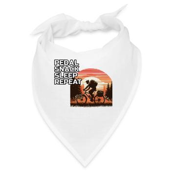 Retro Sunset Bikepacking Abenteuer Waldweg - Bandana - Weiß - Vorne