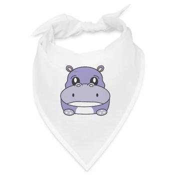 Trauriges Nilpferd - Bandana - Weiß - Vorne