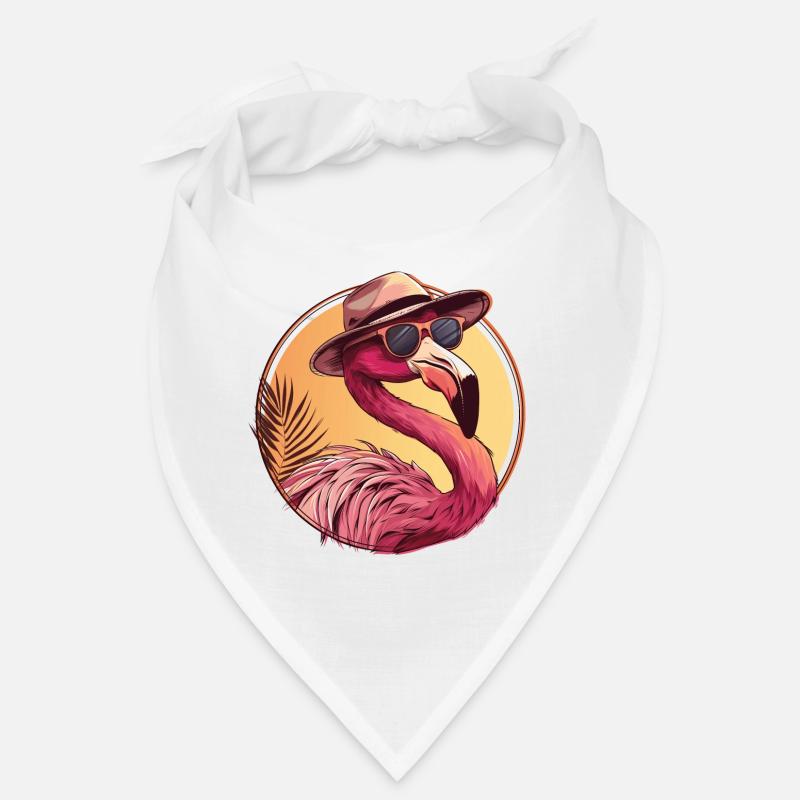 cooler rosa Flamingo Vogel im Urlaubsmodus Bandana