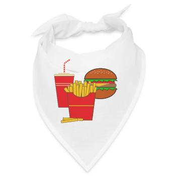 Pommesbuden-Logo "Fast Food" - Bandana - Weiß - Vorne