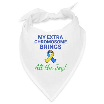 Down-Syndrom-Bewusstsein Joyful Extra Chromosom - Bandana - Weiß - Vorne