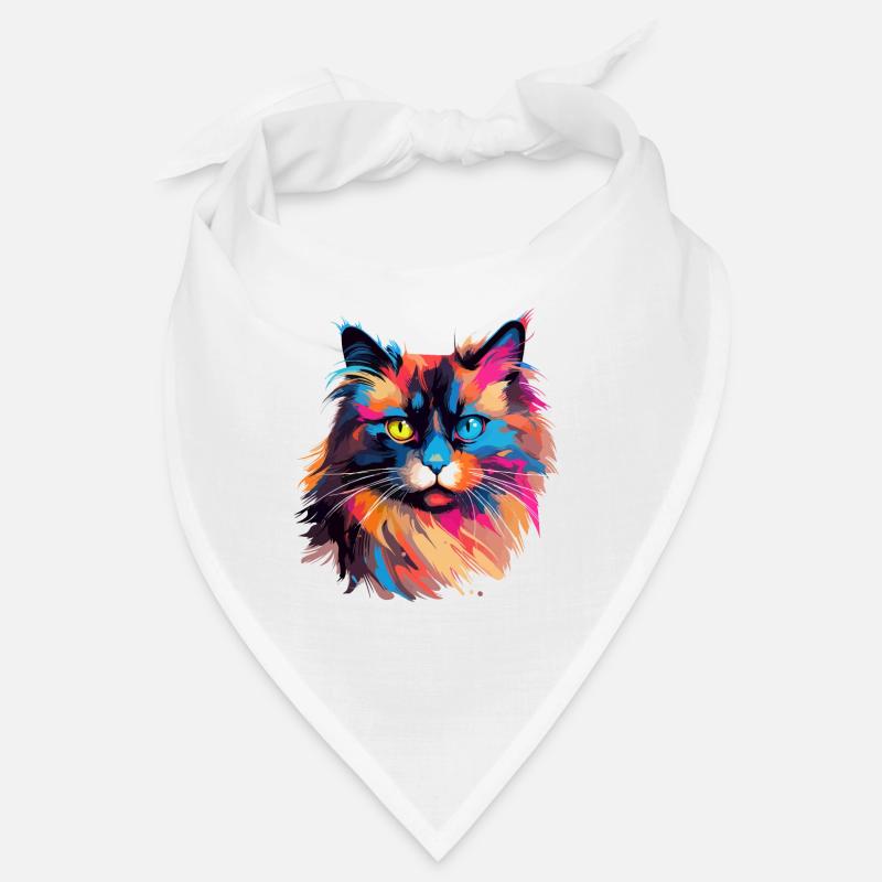 Éclaboussures colorées de peinture de chat birman Bandana