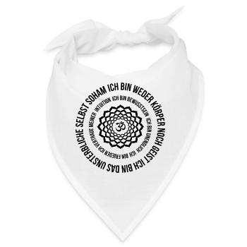 Kronenchakra Mantra SOHAM ich bin Frieden - Bandana - Weiß - Vorne