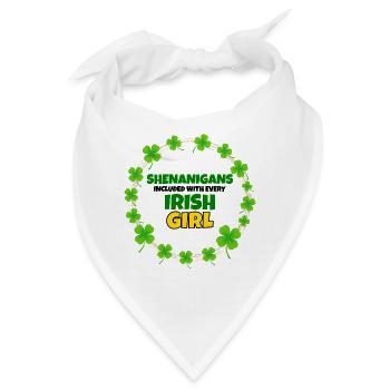 Schabernack inklusive: Irisches Mädchen St. Patrick's Day - Bandana - Weiß - Vorne