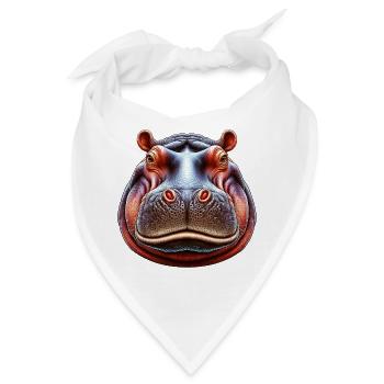 Nilpferd - Bandana - Weiß - Vorne