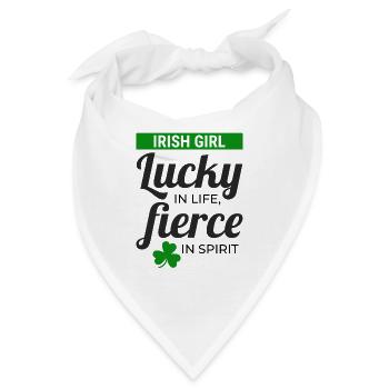 Irish Girl: Glücklicher und heftiger Humor - Bandana - Weiß - Vorne