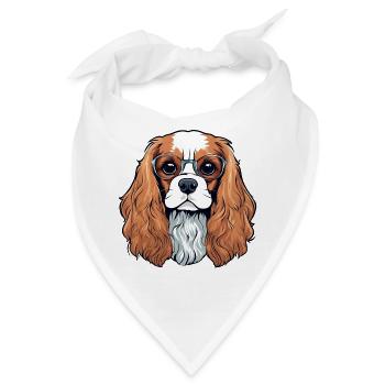 Cavalier King Charles, Hund, Niedlicher Hund - Bandana - Weiß - Vorne