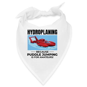 Wasserflugzeug Boot Rennen Humor Pfütze Springen Lustig - Bandana - Weiß - Vorne