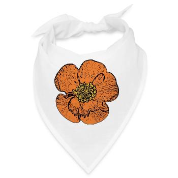 Orangene Blume Geschenk für sie zum Geburtstag  - Bandana - Weiß - Vorne