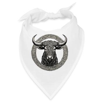 Taurus Widder Bulle Kuh ochse Designe - Bandana - Weiß - Vorne