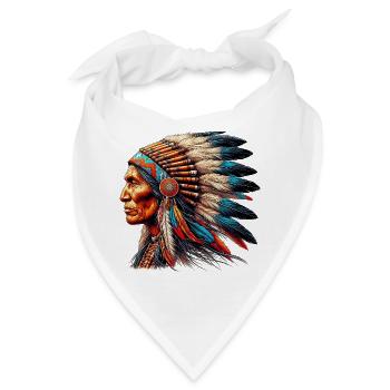 Amerikanisch Indianer Amerikanische Rote Haut - Bandana - Weiß - Vorne