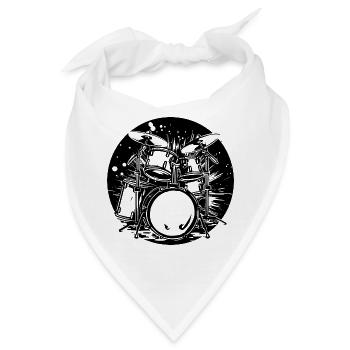 Schlagzeug Grafik - Bandana - Weiß - Vorne