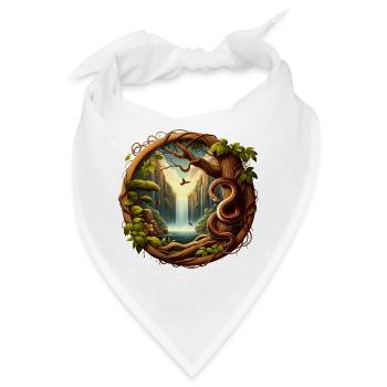 Schlange vor Wasserfall 1 - Bandana - Weiß - Vorne