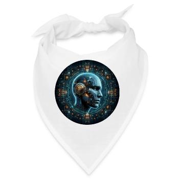 Künstliche Intelligenz Cyber Kopf Tech - Bandana - Weiß - Vorne
