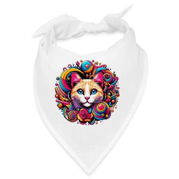 Katze - Bandana - Weiß - Vorne