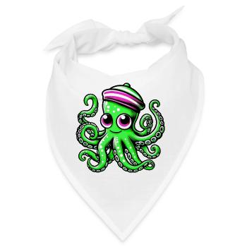 Krake - Bandana - Weiß - Vorne
