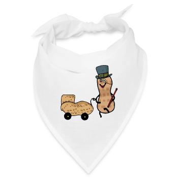 Erdnuss Papa Eltern Elternteil Baby Vater - Bandana - Weiß - Vorne