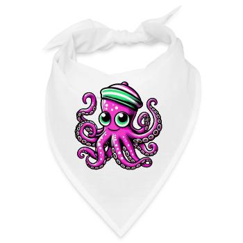 Krake - Bandana - Weiß - Vorne