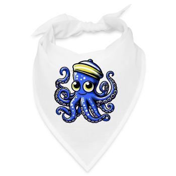 Krake - Bandana - Weiß - Vorne