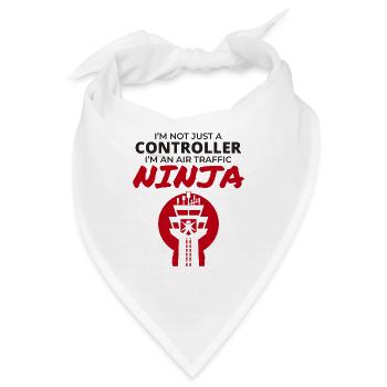 Fluglotse Ninja ATC Aviation Humor - Bandana - Weiß - Vorne