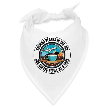 Fluglotse Kaffee ATC Luftfahrt Humor - Bandana - Weiß - Vorne