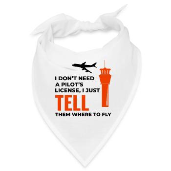 Fluglotse ATC Aviation Humor Flugzeug - Bandana - Weiß - Vorne
