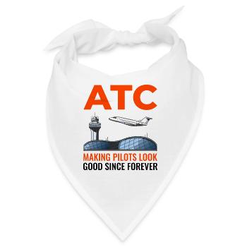 Fluglotse ATC Aviation Humor Flugzeug - Bandana - Weiß - Vorne