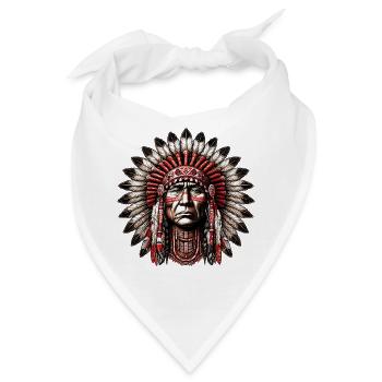 Amerikanischer Indianer Amerikanische Rote Haut - Bandana - Weiß - Vorne