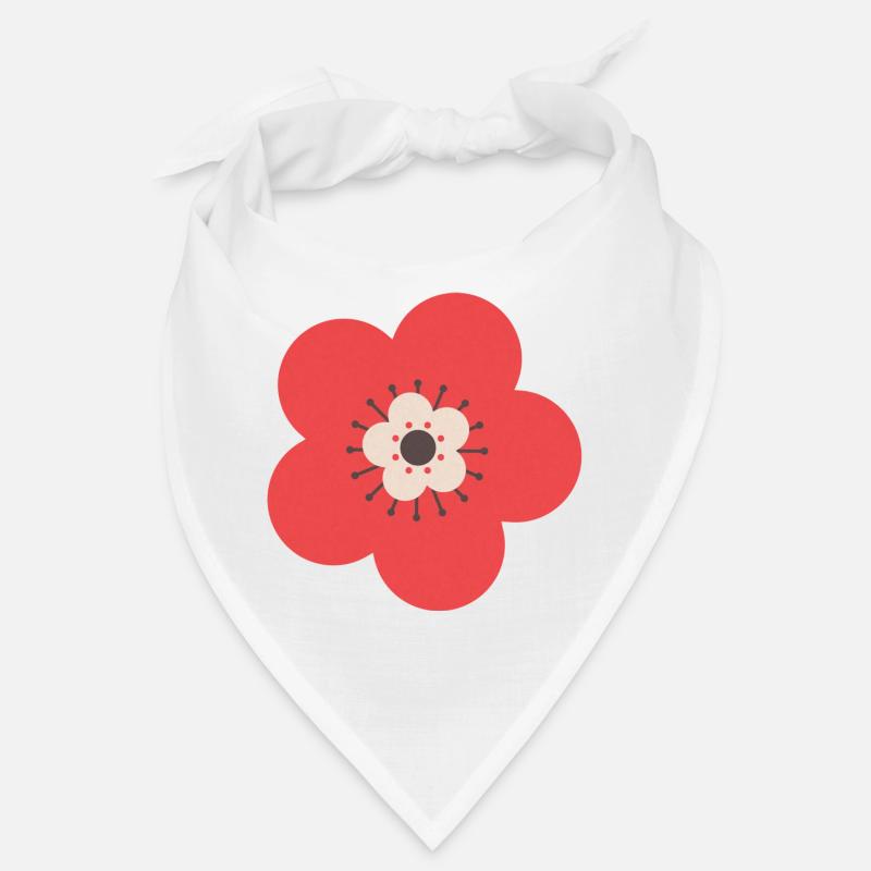 Fleur rouge et crème Bandana