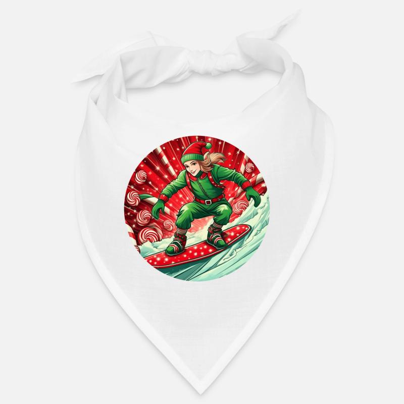 Elfe de Noël Snowboard Bandana