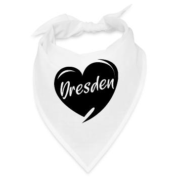 Dresden Herz Frauenkirche Liebe Stadt Osten Logo - Bandana - Weiß - Vorne
