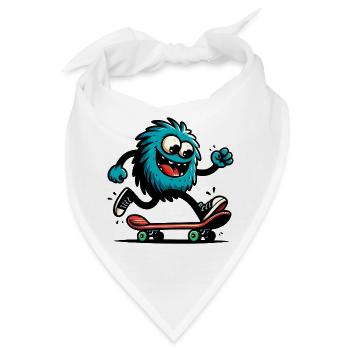 Marsianischer Außerirdischer Außerirdischer auf Skateboard - Bandana - Weiß - Vorne