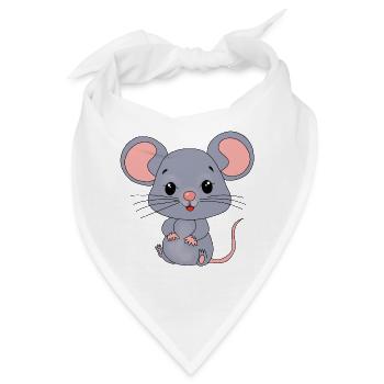 Maus Mäuse - Bandana - Weiß - Vorne