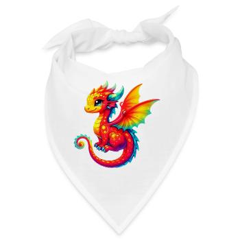 Drache - Bandana - Weiß - Vorne