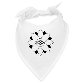 Schwarze und weiße Lotusblume - Bandana - Weiß - Vorne