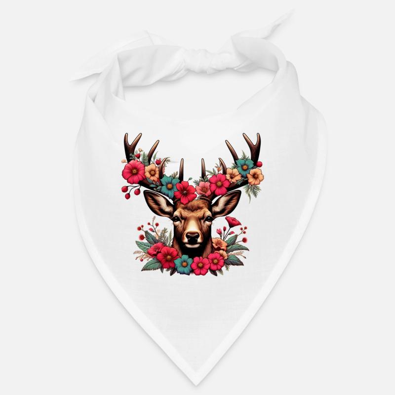 Hirsch mit Blumen Bandana