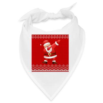 Frohe Weihnachten, frohe Feiertage, Weihnachtsmann - Bandana - Weiß - Vorne