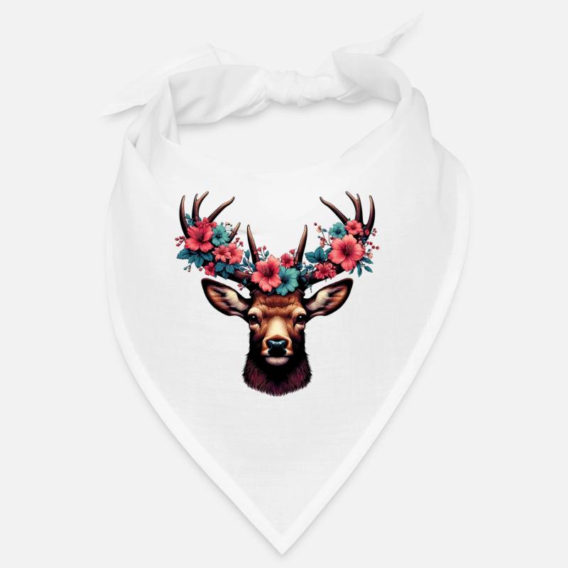Cerf avec des fleurs Bandana