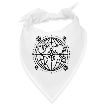 Die Welt im Blick: Karte & Symbole - Bandana - Weiß - Vorne