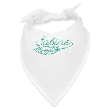 Sabine Name Federschrift - Bandana - Weiß - Vorne
