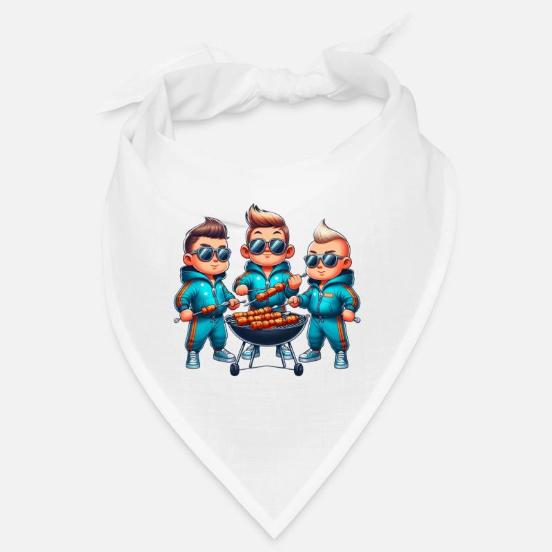 Coole Grill Freunde - Bandana - Weiß