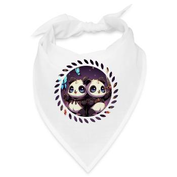 Niedliche Panda Babys - Bandana - Weiß - Vorne