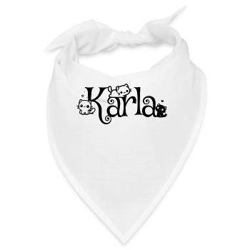Karla Name Vorname Kätzchenname - Bandana - Weiß - Vorne