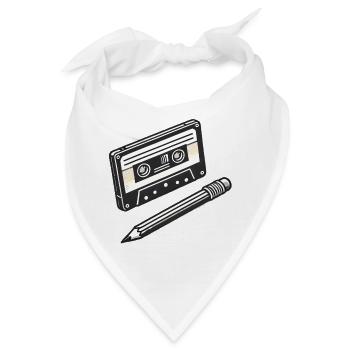 Kassette und Bleistift - IYKYK - Bandana - Weiß - Vorne